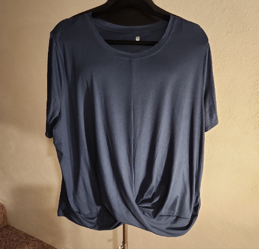 Ideology Women's Navy Twist Front Short Sleeve Tee 3X - Picture 4 of 7